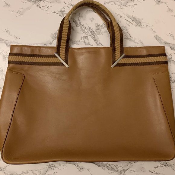 Gucci, Bags, Gucci Vintage Tan Leather Tote Bag